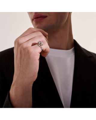 Sterling Silver Naga Blue Sapphire Dragon Bypass Ring