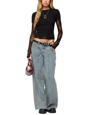 Layered Lace Sleeve T Shirt