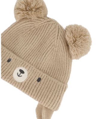  Unisex Lined Knit Hat with Pompoms - Baby