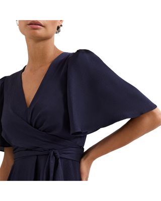 Abbie Textured Faux Wrap Dress