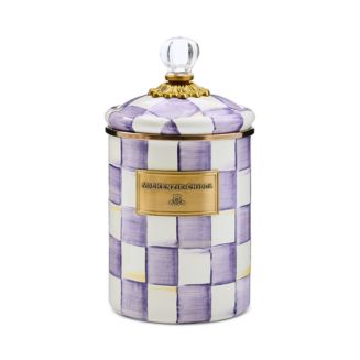 MacKenzie-Childs Violet Check Medium Canister