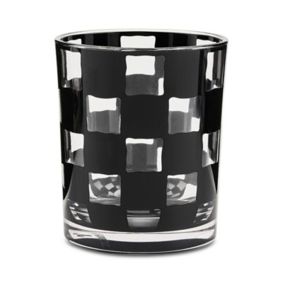 Black Check Acrylic Tumblers, Set of 4