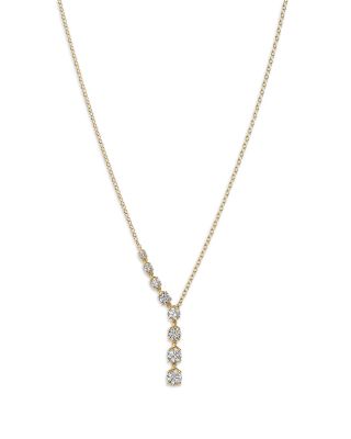 Luxe Collection Certified Lab Grown Diamond Graduated Asymmetric Necklace in 14K Yellow Gold, 1.0 tcw