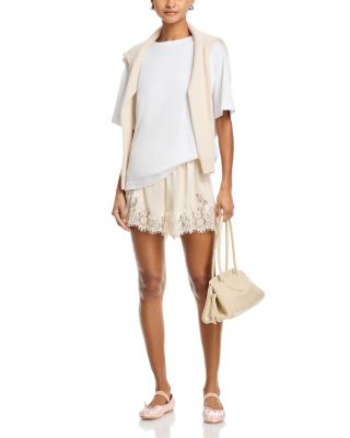 Lace Trim Satin Shorts - Exclusive