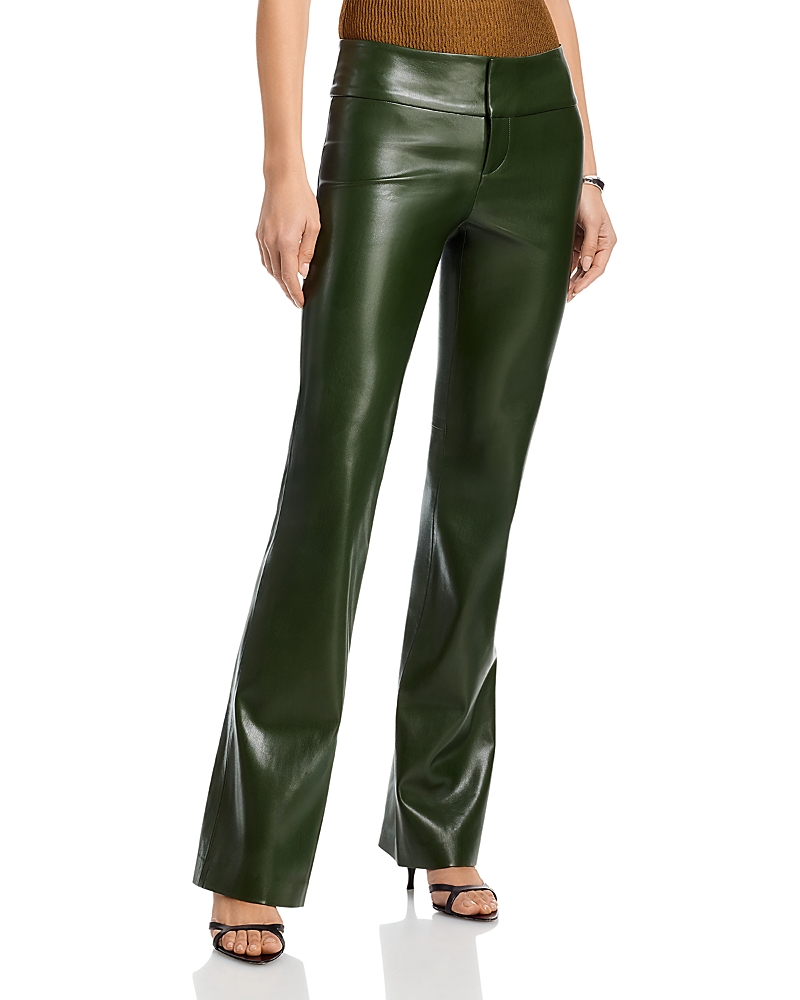 Alice And Olivia Faux Leather Pants In Green