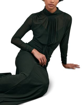 Petite Danni Long Sleeve Ruched Maxi Dress