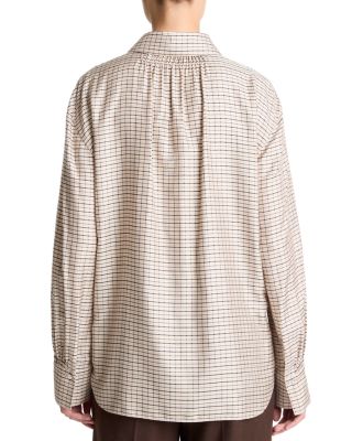 Micro Check Button Front Shirt