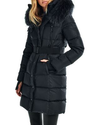 Infinity Down Coat with Shearling Trimmed Hood