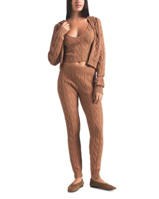 Snow Bunny Cable Knit Shrunken Hoodie