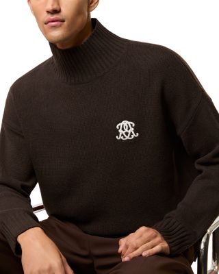 Curtis Embroidered Knitted Stand Neck Jumper Sweater