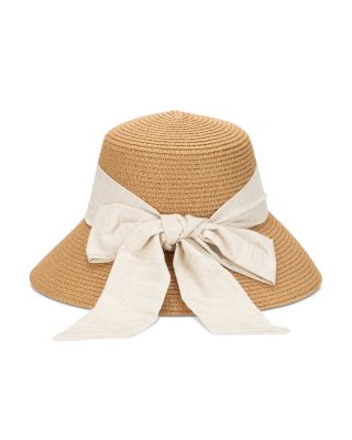 Scarf & Bow Straw Hat