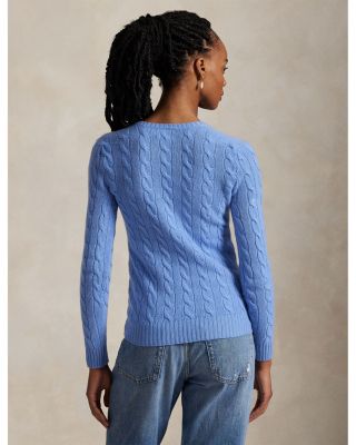 Cable Knit Wool &amp; Cashmere V-Neck Sweater