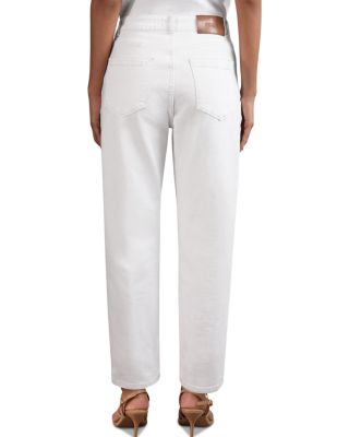 Selin Mid Rise Straight Jeans in White