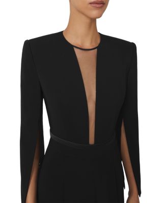 Plunge Neck Split Sleeve Jumpsuit