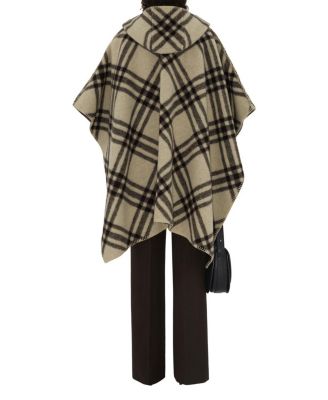  Reversible Check Wool Cape