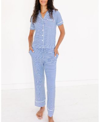 Cobalt Stripe Bamboo Pajama Set