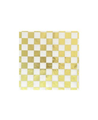  Checkered Paper Cocktail Napkins, Set of 20