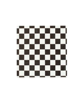  Checkered Paper Cocktail Napkins, Set of 20