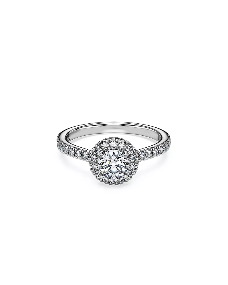 Swarovski 14K White Gold Eternity Certified Lab Grown Diamond Halo Engagement Ring