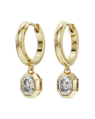 Octagon Certified Lab Grown Diamond Bezel Hoop Earrings