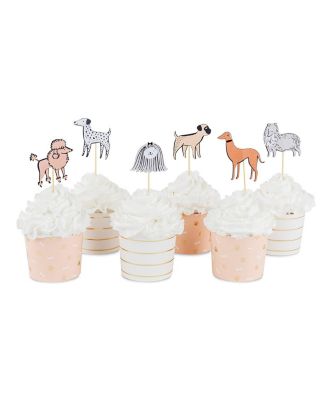 Bow Wow Puppy Dog Birthday Cupcake Decorating Set, Set of 24 Liners and Toppers