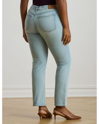 High Rise Straight Ankle Jeans in Blue