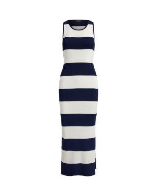 Striped Cotton Blend Midi Tank Dress