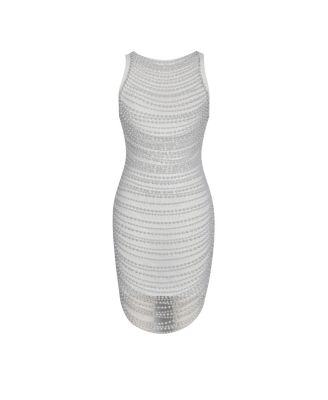 Iliana Faux Pearl Chain Embellished Mini Dress