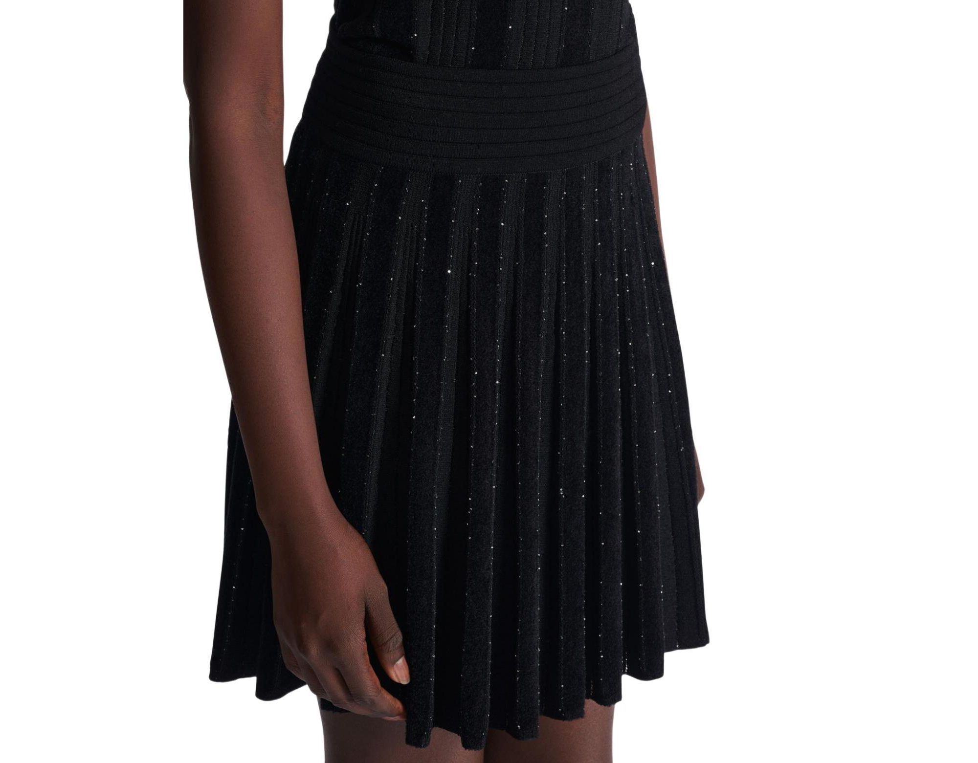 Pleated Glitter Knit Skirt — Image 3