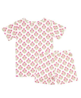  Girls' Pink Posy Pajama Set - Baby, Little Kid