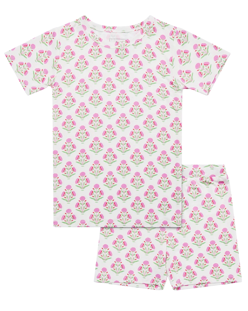 Motette Girls' Pink Posy Pajama Set - Baby, Little Kid