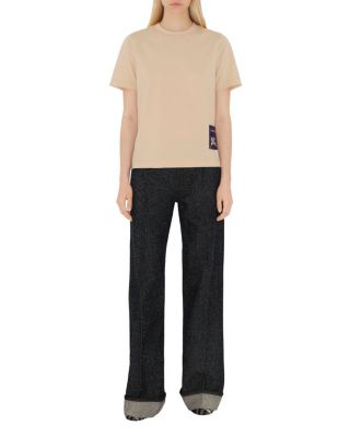 Check Label Cotton T-shirt