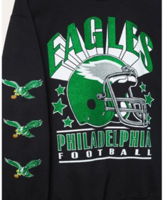 Unisex NFL Philadelphia Eagles Glitter Helmet Flea Market Crew Fleece
