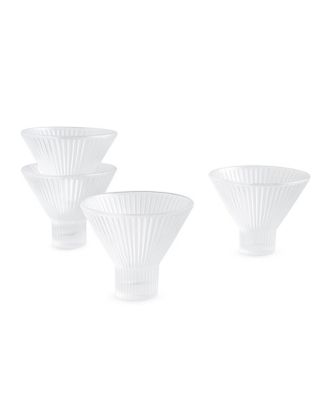  Pressed Clear Martini Glasses, Set of 4