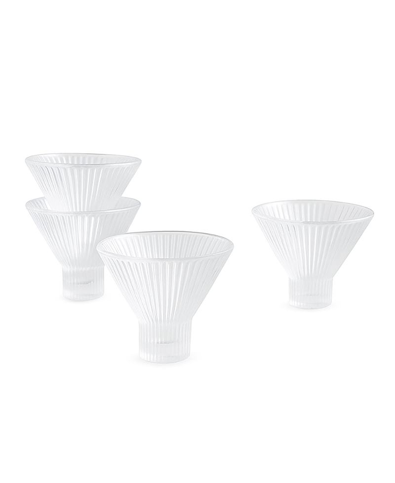 The Collective Home Pressed Clear Martini Glasses, Set of 4
