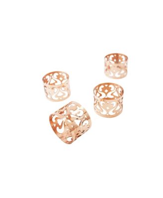 CMK Vintage Inspired Copper Napkin Rings, Set of 4