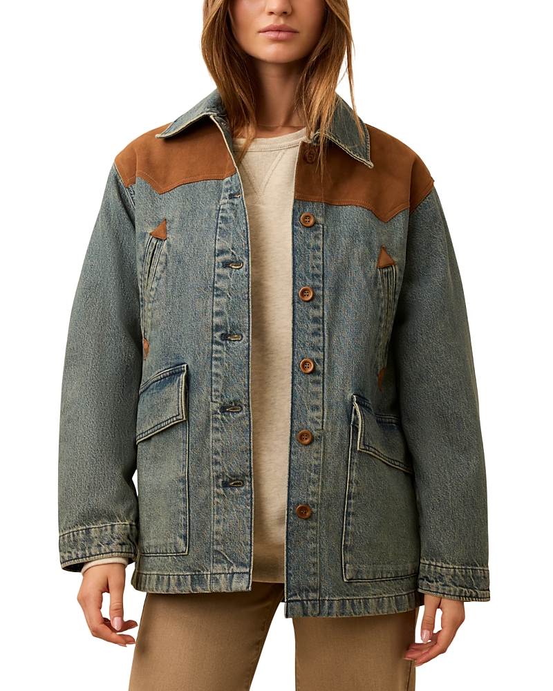 Faherty Ridge Back Denim Suede Jacket