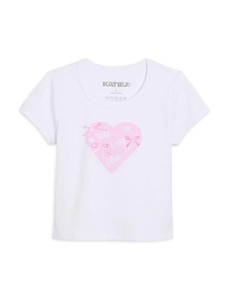 KatieJnyc Girls' Tween Self Love Club Graphic Tee - Big Kid