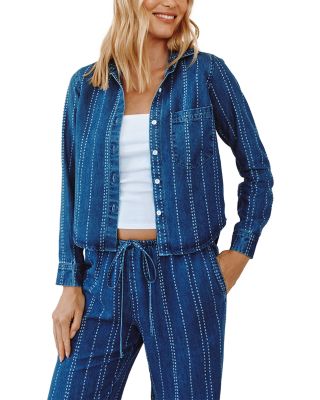 Long Sleeve Cropped Shirt & Drawstring Pants