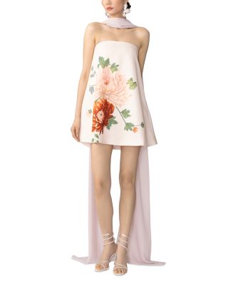 Ruby Satin Dress with Scarf