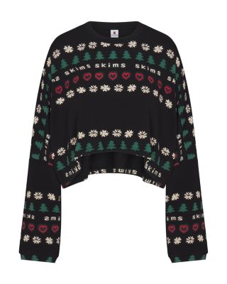 Cropped Top & Drawstring Pants Pajama Set