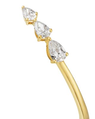 Luxe Collection Certified Lab Grown Diamond Pear Trio Bangle Bracelet in 14K Yellow Gold, 2.0 tcw