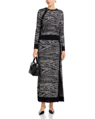 Abstract Animal Print Soft Knit Straight Skirt