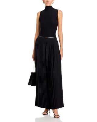 Pleated Palazzo Crepe de Chine Pants