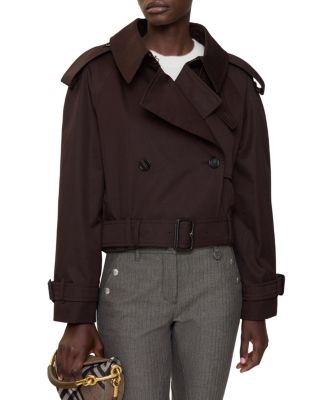 Cropped Gabardine Trench Jacket