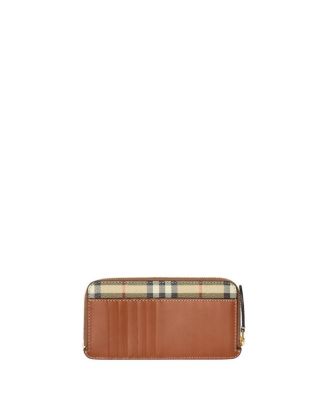 Large Check Zip Card Case