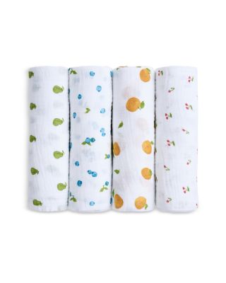 Unisex Cotton Muslin Swaddle Blankets, 4 Pack