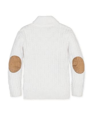 Boys' Organic Long Sleeve Shawl Collar Cable Sweater with Elbow Patches - Little Kid, Big Kid