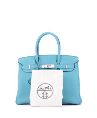 Birkin 30 Handbag Blue Togo with Palladium Hardware