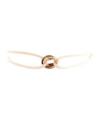  Trinity On Cord Bracelet Silk Cord with 18K Tricolor Gold